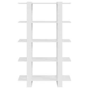 Bokhylla/Rumsavdelare högglans vit 100x30x160 cm