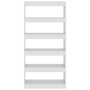 Bokhylla/Rumsavdelare vit högglans 80x30x166 cm konstruerat trä