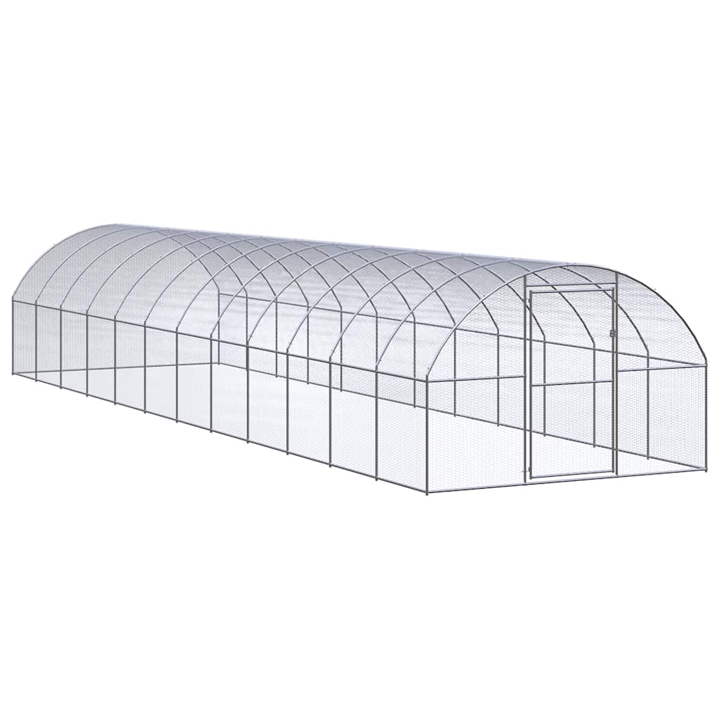 Hönsbur för utomhusbruk 3x12x2 m galvaniserat stål
