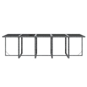 Matgrupp för trädgården med dynor 15 delar konstrotting grå