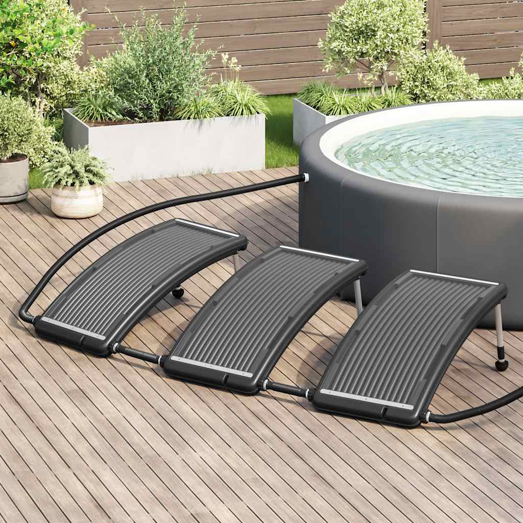 Välvd solpanel för pool 3 st 110x65 cm