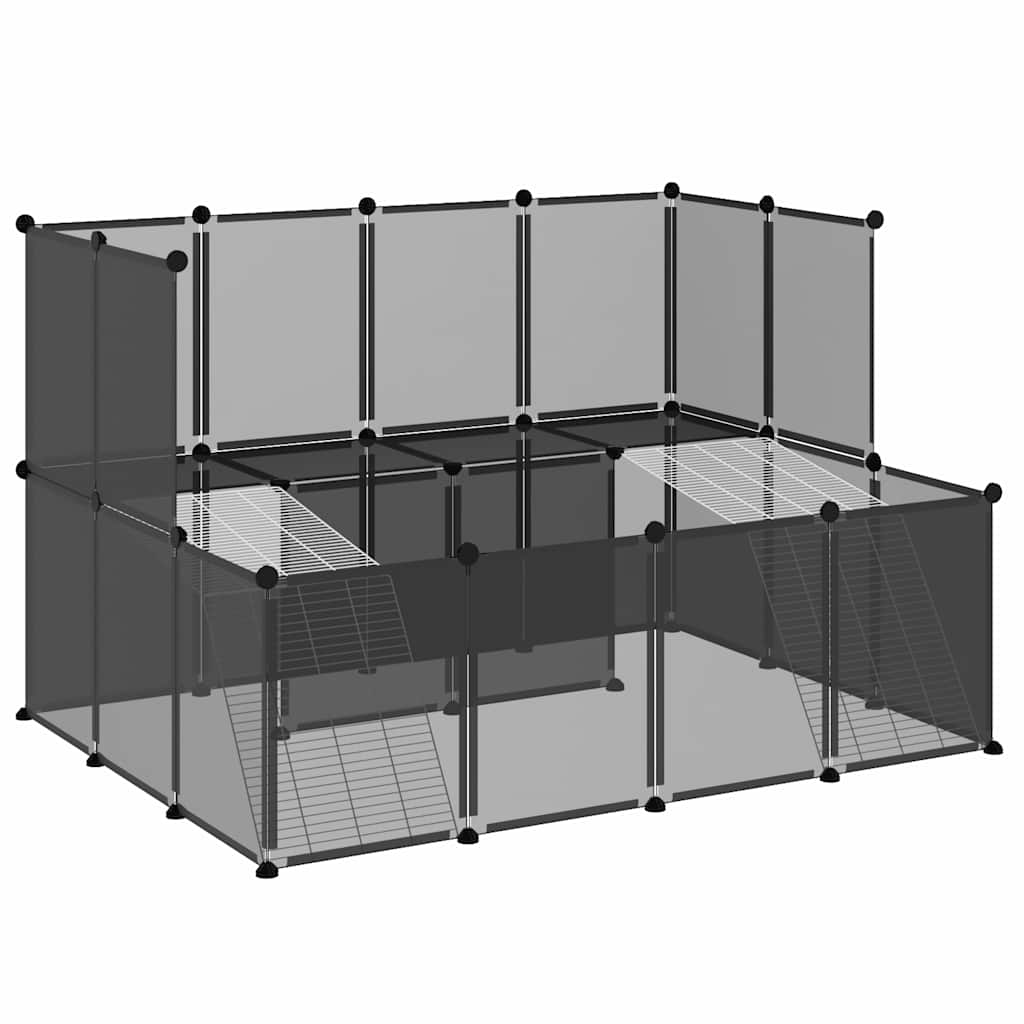 Smådjursbur svart 143x107x93 cm PP och stål