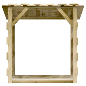 Pergola med tak 2 delar 100x90x100 cm impregnerad furu