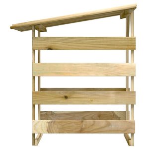 Pergola med tak 2 delar 100x90x100 cm impregnerad furu