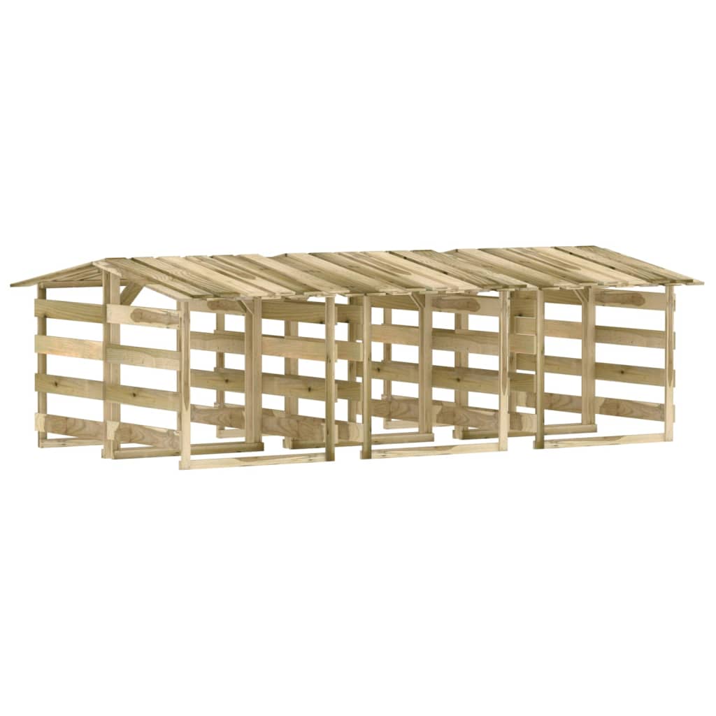 Pergola med tak 6 delar 100x90x100 cm impregnerad furu
