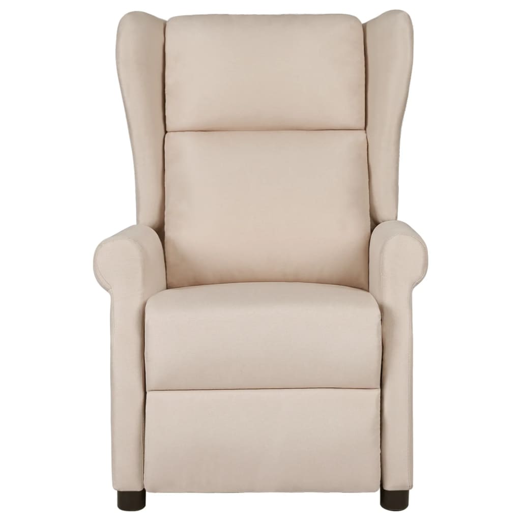 Reclinerfåtölj gräddvit tyg