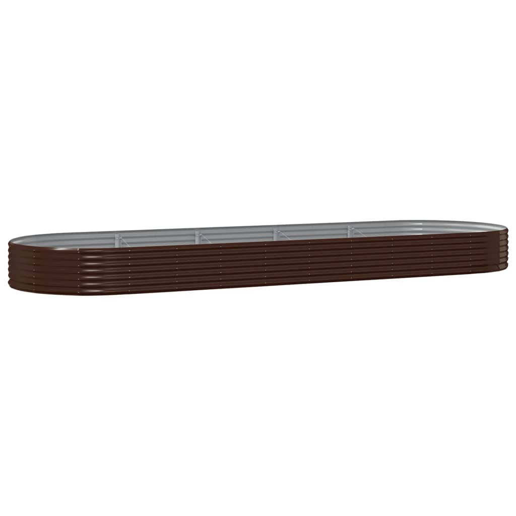 Odlingslåda galvaniserat stål 450x140x36 cm brun