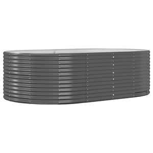 Upphöjd trädgårdsbädd antracit 212x140x68 cm galvaniserat stål