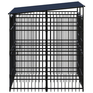Hundgård för utomhusbruk ståltak 3,69 m²