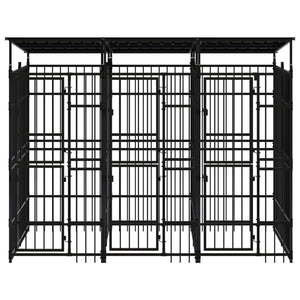 Hundgård för utomhusbruk ståltak 5,53 m²