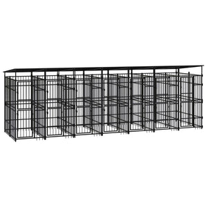 Hundgård för utomhusbruk ståltak 12,9 m²