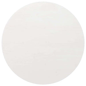 Bordsskiva vit Ø80x2,5 cm massiv furu