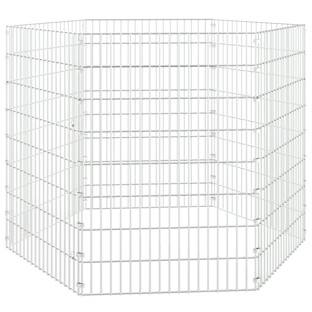 Husdjursbur 6-panel 54x80 cm galvaniserat järn