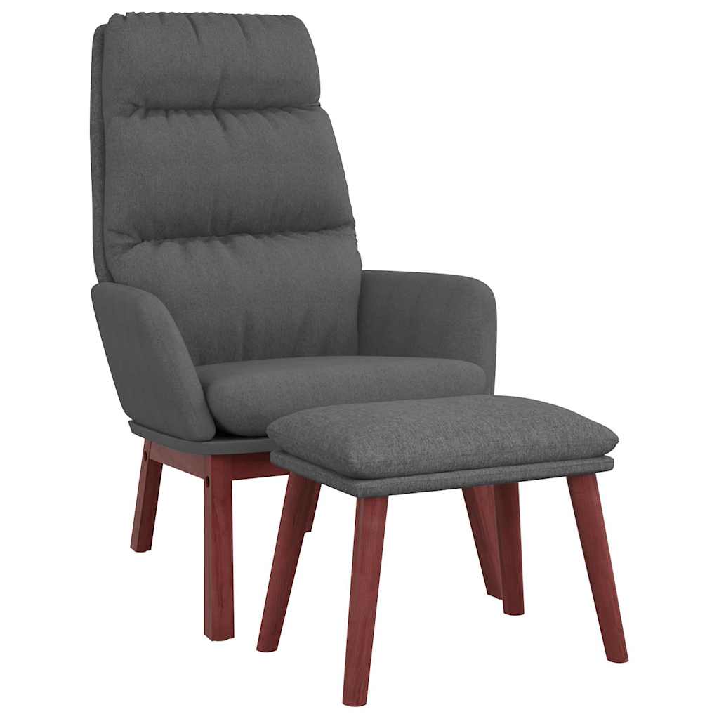 Vilstol med fotpall mörkgrå tyg