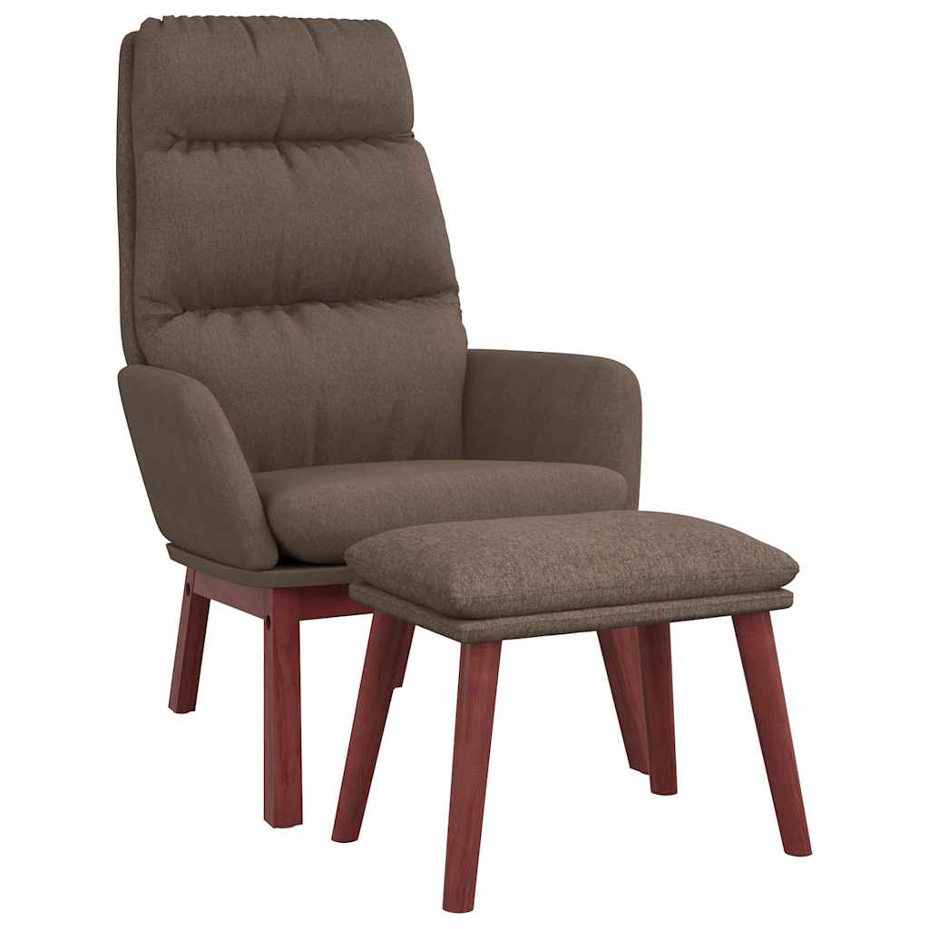 Vilstol med fotpall taupe tyg