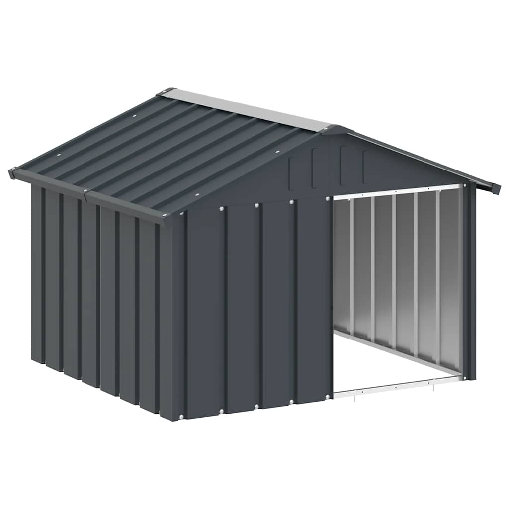 Hundgård antracit 116,5x103x81,5 cm galvaniserat stål