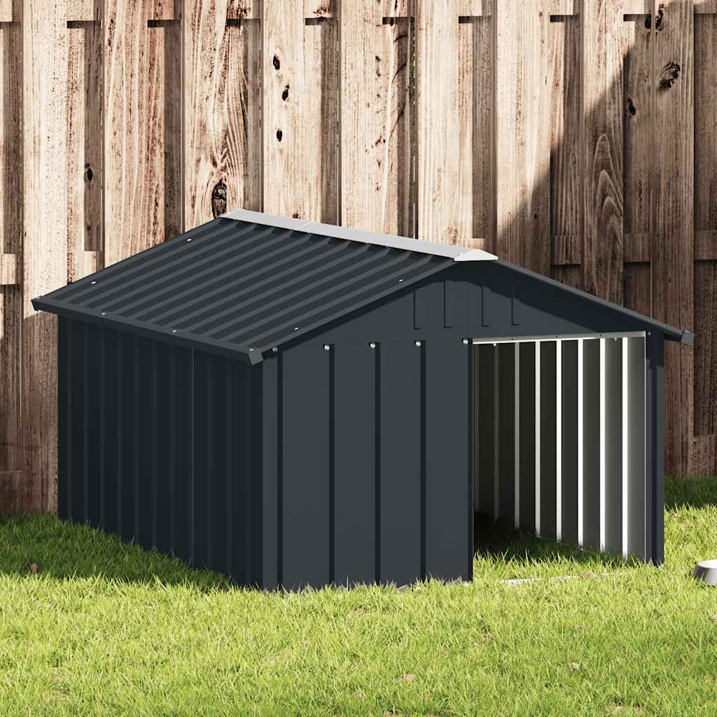 Hundgård antracit 116,5x153x81,5 cm galvaniserat stål