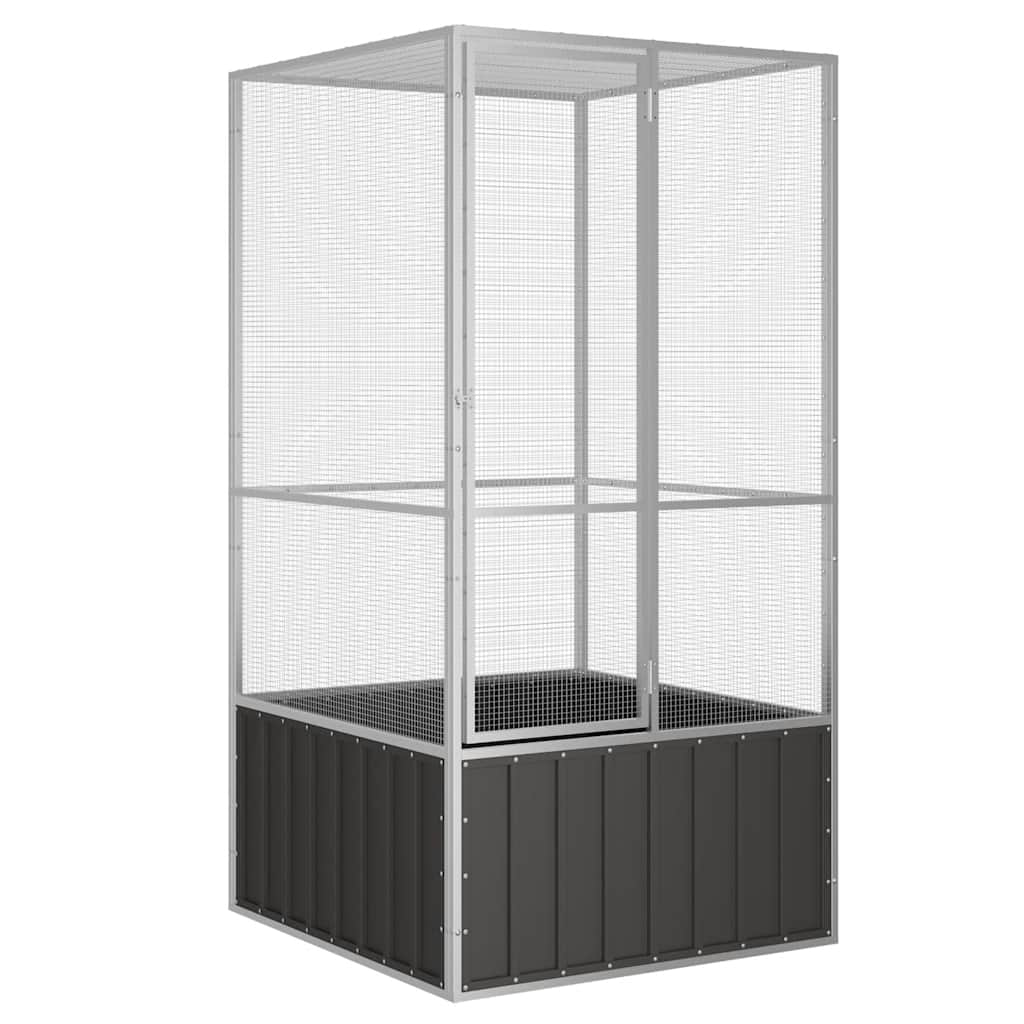 Fågelbur antracit 111x107x211,5 cm galvaniserat stål