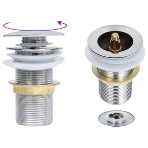 Handfat med kran och tryckavlopp klart härdat glas