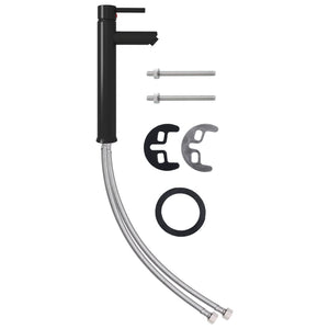 Handfat med kran och tryckavlopp klart härdat glas