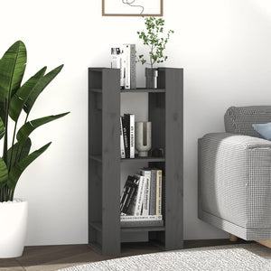 Bokhylla/rumsavdelare grå 41x35x91 cm massiv furu