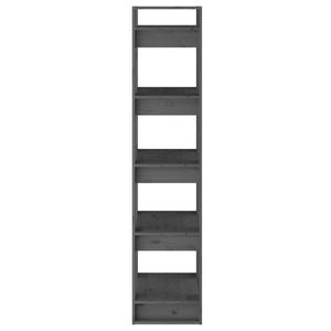 Bokhylla/Rumsavdelare grå 41x35x160 cm massiv furu