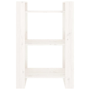 Bokhylla/Rumsavdelare vit 60x35x91 cm massiv furu