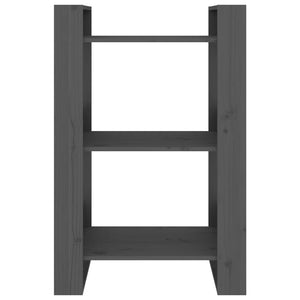 Bokhylla/Rumsavdelare grå 60x35x91 cm massiv furu