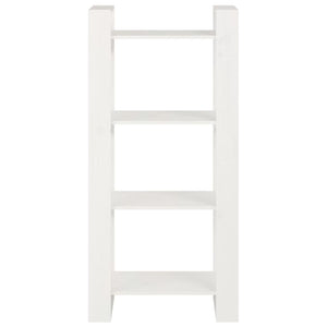 Bokhylla/rumsavdelare vit 60x35x125 cm massiv furu