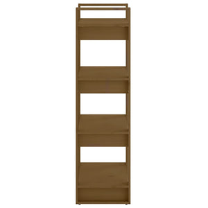 Bokhylla/rumsavdelare honungsbrun 60x35x125 cm massivt trä