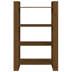 Bokhylla/Rumsavdelare honungsbrun 80x35x125 cm massiv furu