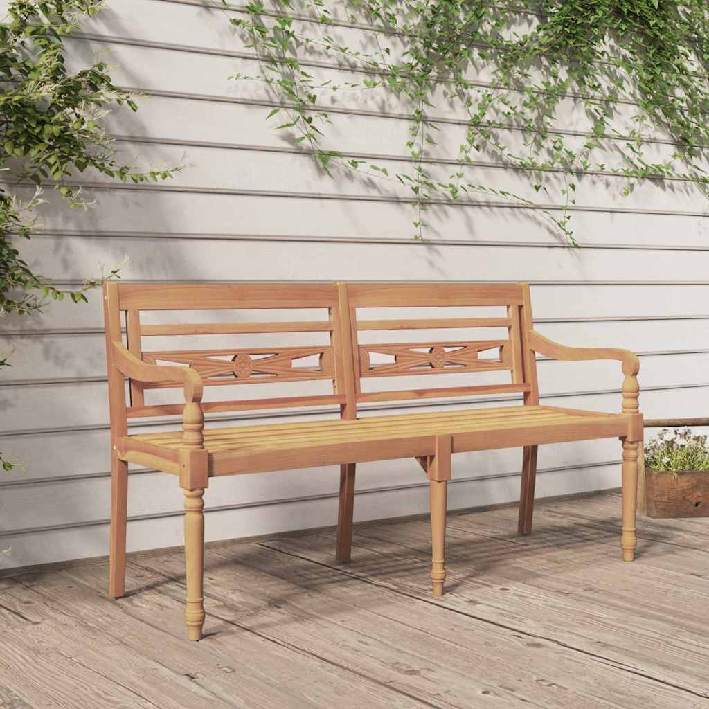 Bataviabänk 150 cm massiv teak