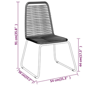 Matgrupp för trädgården 3 delar svart