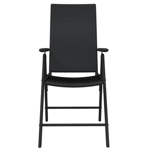 Matgrupp för trädgården 9 delar svart