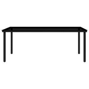 Matgrupp för trädgården 9 delar svart