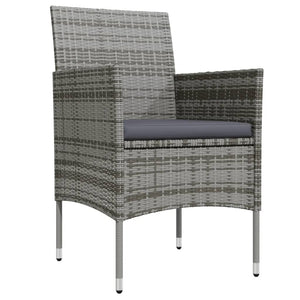 Matgrupp för trädgården med dynor 7 delar grå och svart