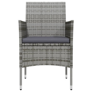 Matgrupp för trädgården med dynor 7 delar grå och svart