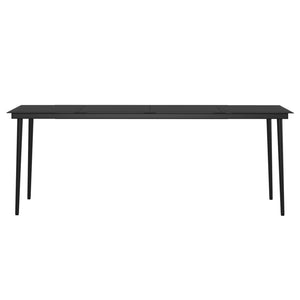 Matgrupp för trädgården med dynor 7 delar grå och svart