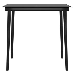 Matgrupp för trädgården med dynor 7 delar brun och svart