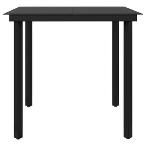 Matgrupp för trädgården med dynor 3 delar grå och svart