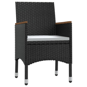 Matgrupp för trädgården med dynor 3 delar svart