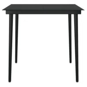 Matgrupp för trädgården med dynor 5 delar svart