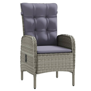 Matgrupp för trädgården med dynor 3 delar grå och svart