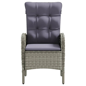 Matgrupp för trädgården med dynor 3 delar grå och svart