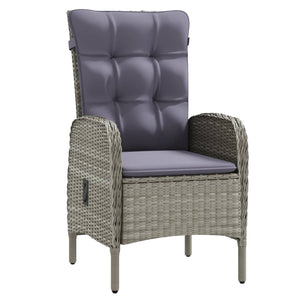 Matgrupp för trädgården med dynor 3 delar grå och svart