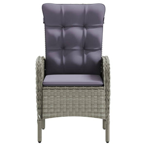 Matgrupp för trädgården med dynor 3 delar grå och svart