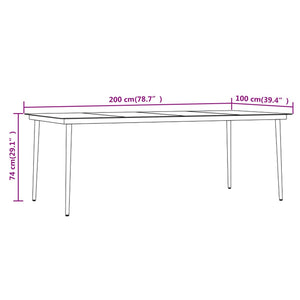 Matgrupp för trädgården 9 delar brun och svart