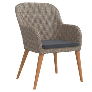 Matgrupp för trädgården med dynor 5 delar brun