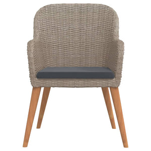 Matgrupp för trädgården med dynor 3 delar brun