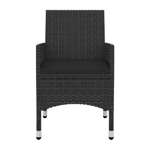 Matgrupp för trädgården 5 delar med dynor konstrotting och glas